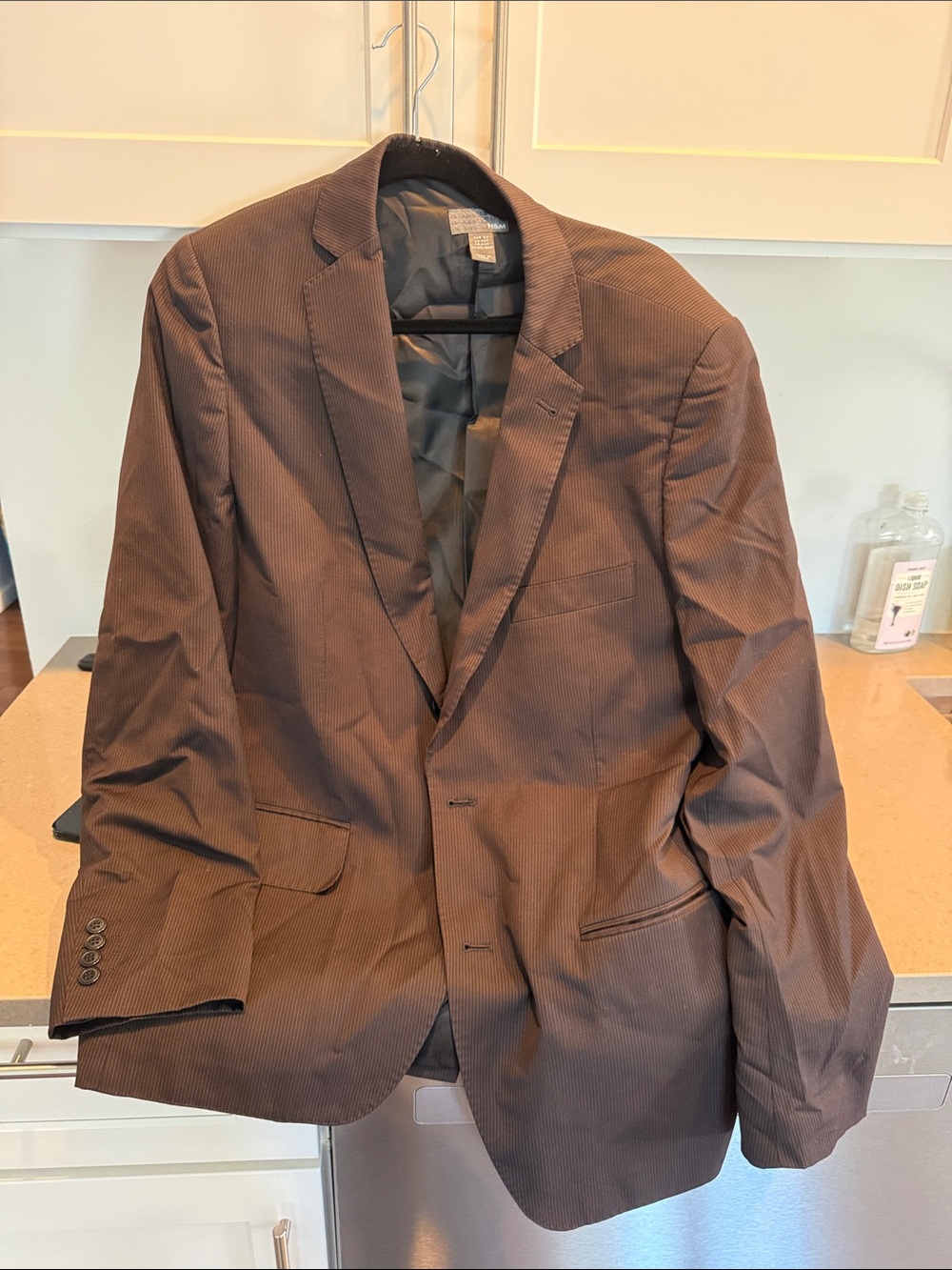 H&M Men's Brown Pinstripe Sport Coat - Single-Breasted
